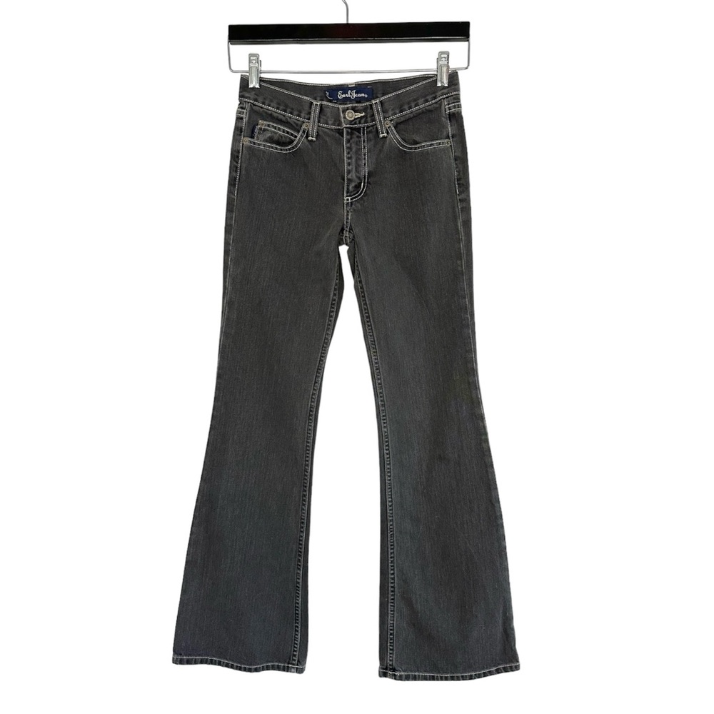 Vintage Y2K Faded Black Flared Earl Jeans • Sz 24